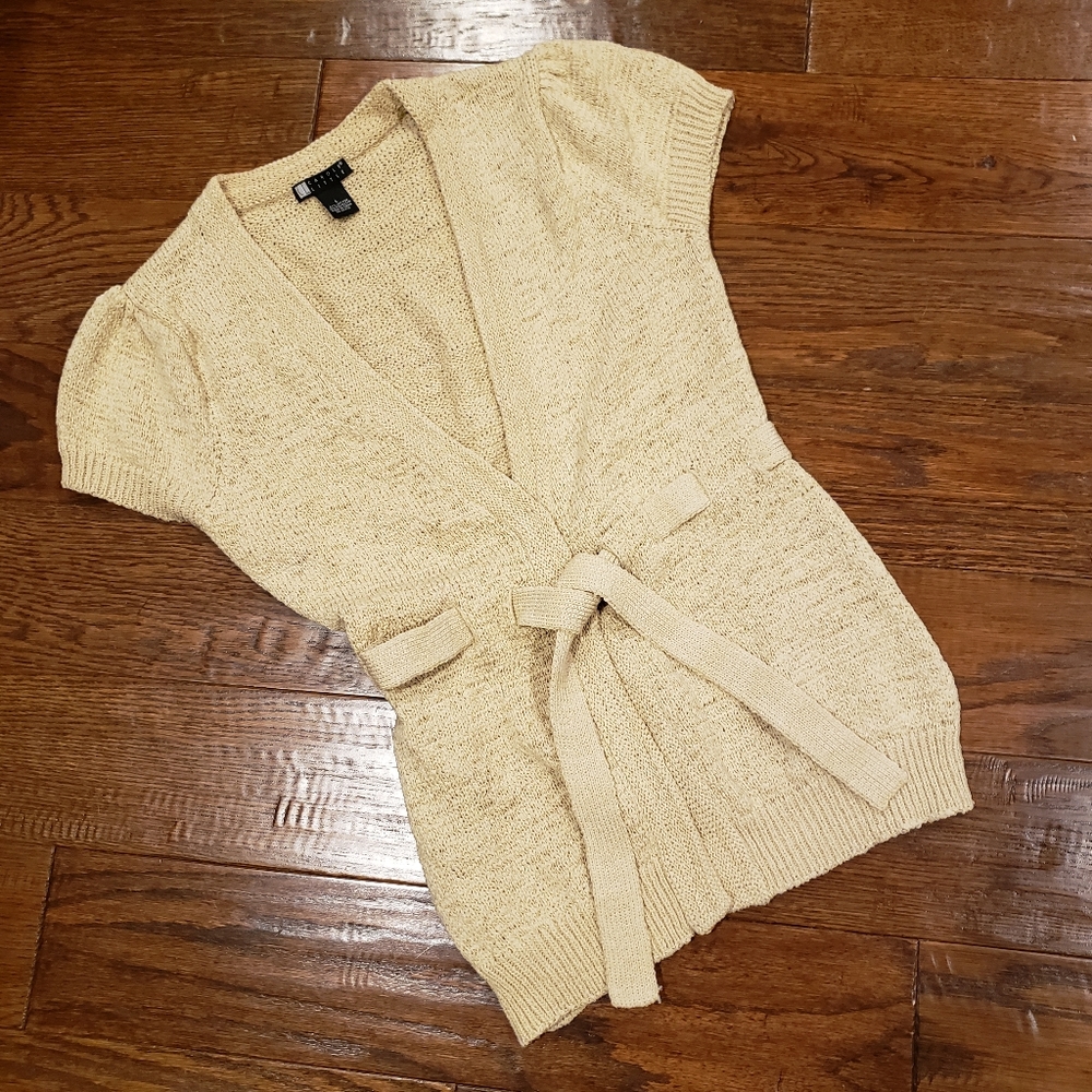 CAROLE LITTLE Belted Cap Sleeve Sweater Vest - Size Large